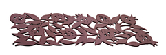 Dorit Judaica Felt Table Runner with Cutout Leafy Pomegranates - Maroon
