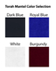 Velvet Torah Mantle for Torah Scroll - Torah Crown and Hebrew Words, Color Choice