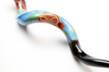 Hand Painted Yemenite Shofar with Lively Pomegranates