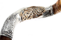 Decorative Sterling Silver Yemenite Shofar - Lion of Judah & Menorah