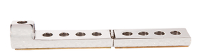 Yair Emanuel White Compact Aluminum Hanukkah Menorah - Colored Stripes