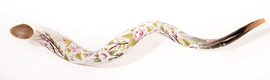 Collectors Hand Painted Yemenite Shofar -Spring Flower