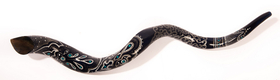 Collectors Hand Painted Yemenite Shofar - Beadwork Style