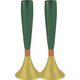 Yair Emanuel Anodized Aluminum Slender Candlesticks - Two-Tone