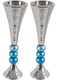 Yair Emanuel Hammered Aluminum Stem Candlestick - Colored Beads