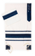 Blue Embroidered Stripe and White Tallit Set by Ronit Gur