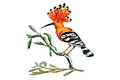 David Gerstein Free Standing Double Sided Steel Sculpture - Hoopoe Bird