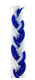 Mini Two in One, Braided Blue and White Havdalah Candle with Small Spice Box