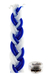 Mini Two in One, Braided Blue and White Havdalah Candle with Small Spice Box
