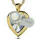 I Love You Framed Heart Pendant By Nano - Gold Plate