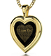 I Love You Framed Heart Pendant By Nano - Gold Plate