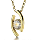 Gold Plate Swarovski I Love You Eye Necklace by Nano