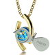 Gold Plate Swarovski I Love You Eye Necklace by Nano