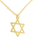 AJDesign Thin Classic 14k Gold-Plated Star of David Pendant with Chain