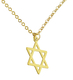 AJDesign Thin Classic 14k Gold-Plated Star of David Pendant with Chain