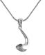 Silver Ram's Horn Shofar Necklace Pendant Rhodium Plated