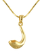 Rhodium Plated Pendant Necklace, Shofar Rams Horn - Gold