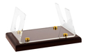 Acrylic Shofar Stand on Wood Base for Ram's Horn Shofar