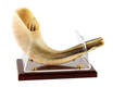 Acrylic Shofar Stand on Wood Base for Ram's Horn Shofar