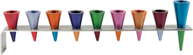 Yair Emanuel Anodized Aluminum Cones Hanukkah Menorah - Multicolored