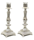 Silver Plated Candlesticks - Decorative Filigree Floral Design