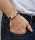 Golan Leather Men Bracelet with Sterling Silver Hebrew Travelers Prayer