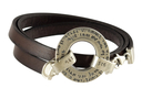 Golan Men Triple Wrap Leather Bracelet with Silver Ana Bekoach Aaron Blessing