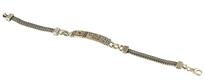 Golan Studio Men Silver Bracelet with Gold Star of David & Hebrew Shema Yisrael