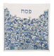 Yair Emanuel Embroidered Silk Matzah & Afikoman Set, Sold Separately - Jerusalem in Blue