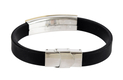 Black Rubber Wristband Bracelet with Gold Metal Plaque - Shema Yisrael