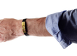 Black Rubber Wristband Bracelet with Gold Metal Plaque - Shema Yisrael