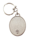 Oval Blue and White Keychain - Menorah, Olive Branches and Jerusalem