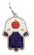 Decorative Hamsa Wall Decoration with Home Blessing - Blue, White and Maroon
