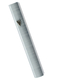 Aluminum Semi-Rounded Mezuzah Case, Metallic Silver-Gray and White Stripes
