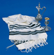 Talitnia Wool Tallit Traditional Kosher Prayer Shawl - Black & Silver Stripes