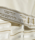 Talitnia Wool Tallit Traditional Kosher Prayer Shawl - White & Gold Stripes