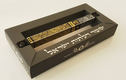Dorit Judaica Square Tube Mezuzah Case with Knobs  Shades of Blue Stripes