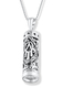 Mezuzah Necklace Pendant in Sterling Silver with Cut Out Hamsa Hand