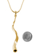 Gold Yemenite Shofar Necklace Pendant Rhodium Plated
