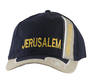 Baseball Cap with Jerusalem and Menorah Design - Dark Blue