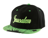 Baseball Cap with Jerusalem and Paint Splatter Design - Black & Green