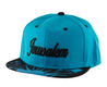 Baseball Cap with Jerusalem and Paint Splatter Design - Turquoise & Black