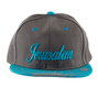 Baseball Cap with Jerusalem and Paint Splatter Design - Gray & Turquoise