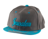 Baseball Cap with Jerusalem and Paint Splatter Design - Gray & Turquoise