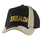 Baseball Cap with Jerusalem and Menorah Design - Black