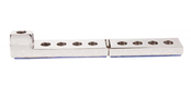 Yair Emanuel White Compact Aluminum Hanukkah Menorah - Blue Stripes