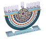 Dorit Judaica Arc Chanukah Menorah, Colorful Pomegranates - For Oil