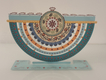 Dorit Judaica Arc Chanukah Menorah, Colorful Pomegranates - For Oil