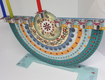 Dorit Judaica Arc Chanukah Menorah, Colorful Pomegranates - For Candles
