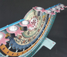 Dorit Judaica Arc Chanukah Menorah, Colorful Pomegranates - For Candles